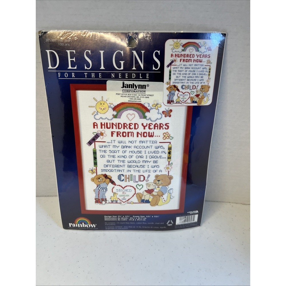 Janlynn Designs for Needle Counted Cross Stitch "100 Years" 305307 New Kit